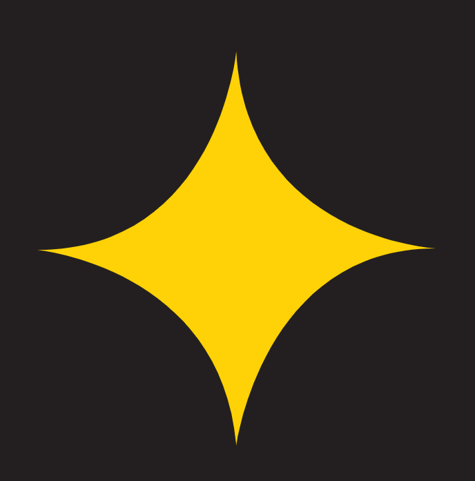 Yellow four-pointed sparkle/starburst on a dark background